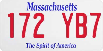 MA license plate 172YB7