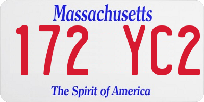 MA license plate 172YC2