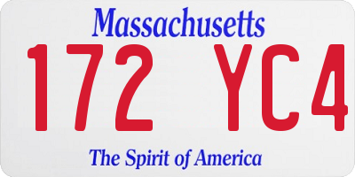 MA license plate 172YC4