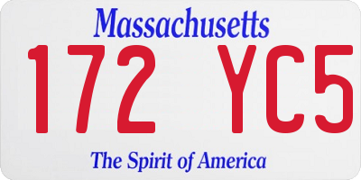 MA license plate 172YC5