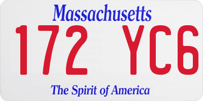 MA license plate 172YC6