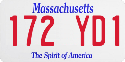 MA license plate 172YD1