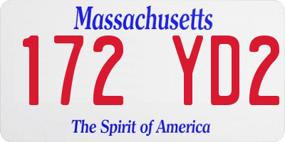 MA license plate 172YD2