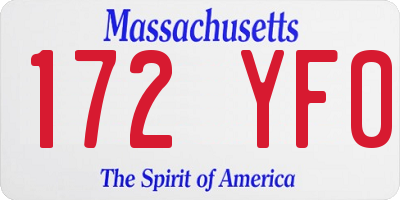 MA license plate 172YF0