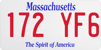 MA license plate 172YF6