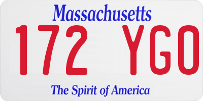 MA license plate 172YG0