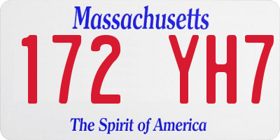 MA license plate 172YH7