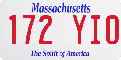 MA license plate 172YI0