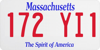 MA license plate 172YI1