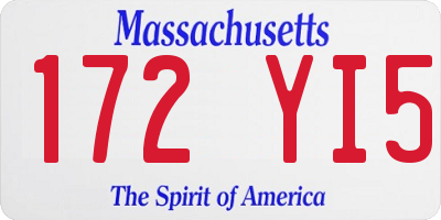 MA license plate 172YI5