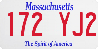 MA license plate 172YJ2