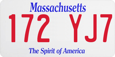MA license plate 172YJ7