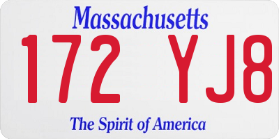 MA license plate 172YJ8