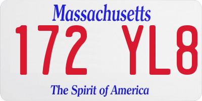MA license plate 172YL8