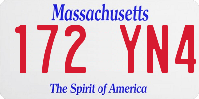 MA license plate 172YN4