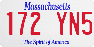 MA license plate 172YN5