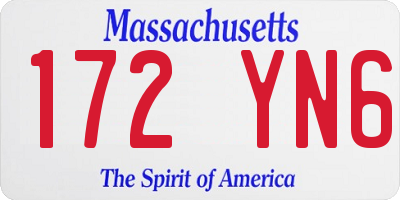 MA license plate 172YN6