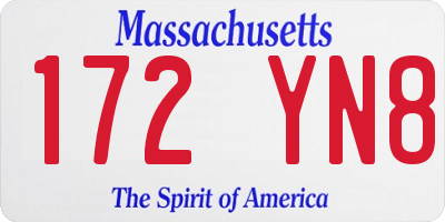MA license plate 172YN8