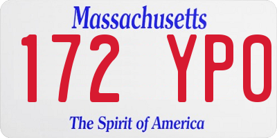 MA license plate 172YP0