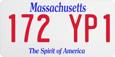 MA license plate 172YP1
