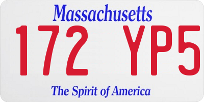 MA license plate 172YP5