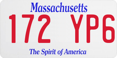 MA license plate 172YP6