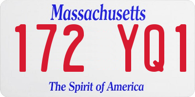MA license plate 172YQ1