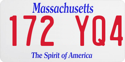 MA license plate 172YQ4