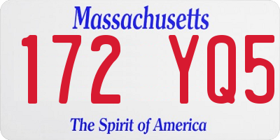 MA license plate 172YQ5