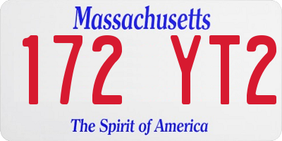MA license plate 172YT2