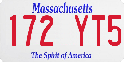 MA license plate 172YT5