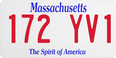 MA license plate 172YV1