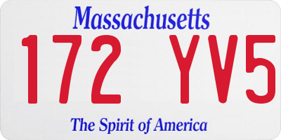 MA license plate 172YV5