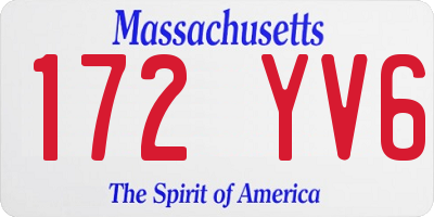 MA license plate 172YV6