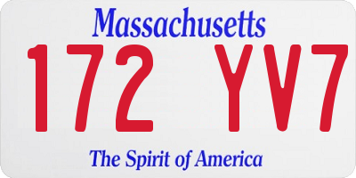 MA license plate 172YV7