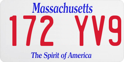 MA license plate 172YV9