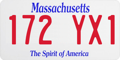MA license plate 172YX1