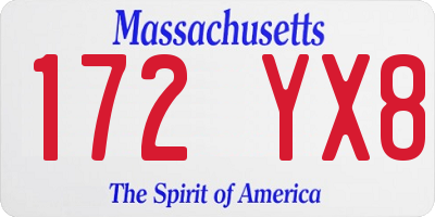 MA license plate 172YX8