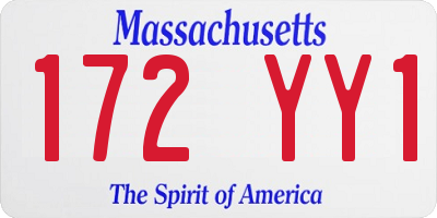 MA license plate 172YY1