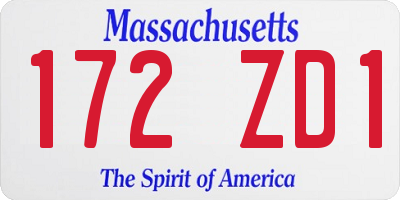MA license plate 172ZD1