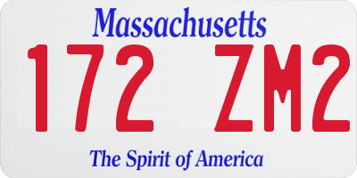 MA license plate 172ZM2
