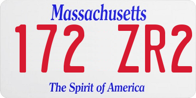 MA license plate 172ZR2