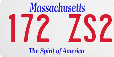 MA license plate 172ZS2