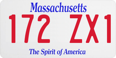 MA license plate 172ZX1