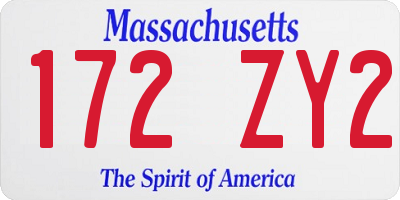 MA license plate 172ZY2