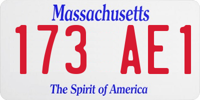 MA license plate 173AE1