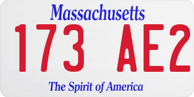 MA license plate 173AE2