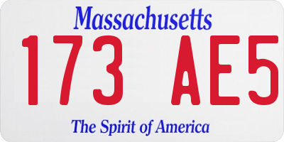 MA license plate 173AE5