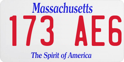 MA license plate 173AE6