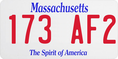 MA license plate 173AF2